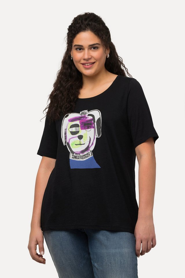 Ulla Popken T-Shirt T-Shirt Hund Classic Rundhals Halbarm von Ulla Popken