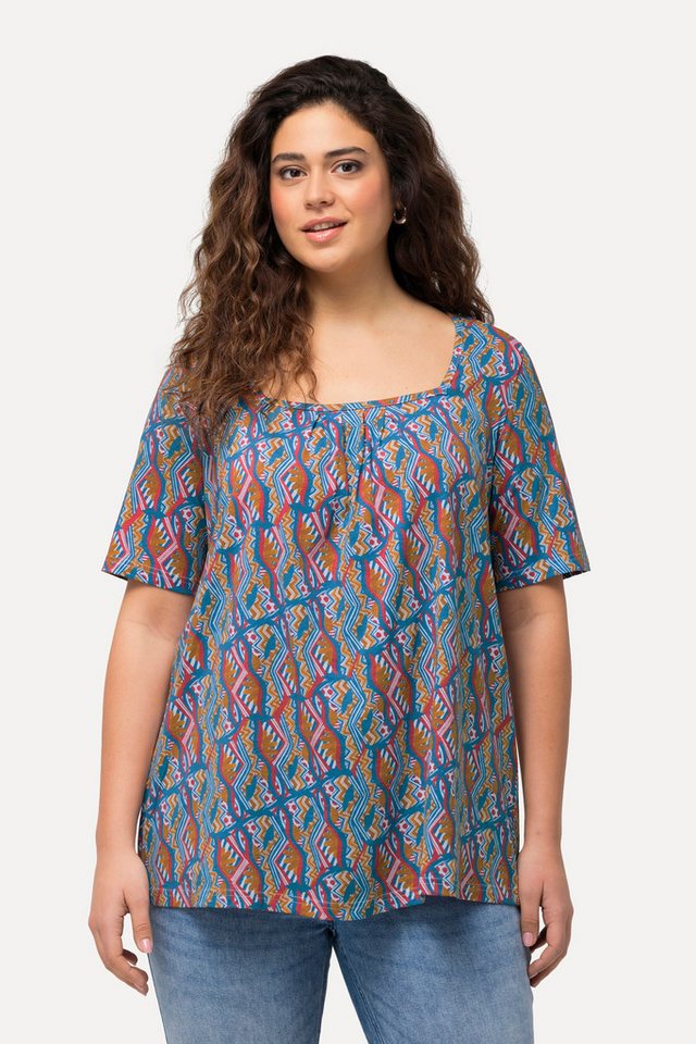 Ulla Popken T-Shirt T-Shirt Zierfalten A-Linie Carree-Ausschnitt von Ulla Popken