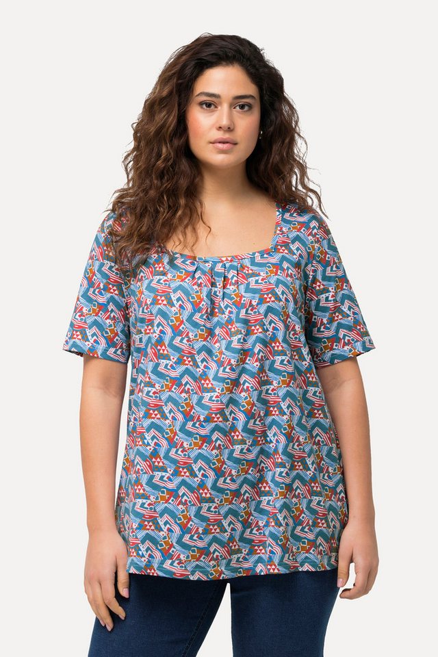 Ulla Popken T-Shirt T-Shirt Zierfalten A-Linie Carree-Ausschnitt von Ulla Popken