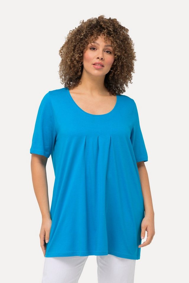 Ulla Popken T-Shirt T-Shirt Zierfalten A-Linie Rundhals Halbarm Modal von Ulla Popken