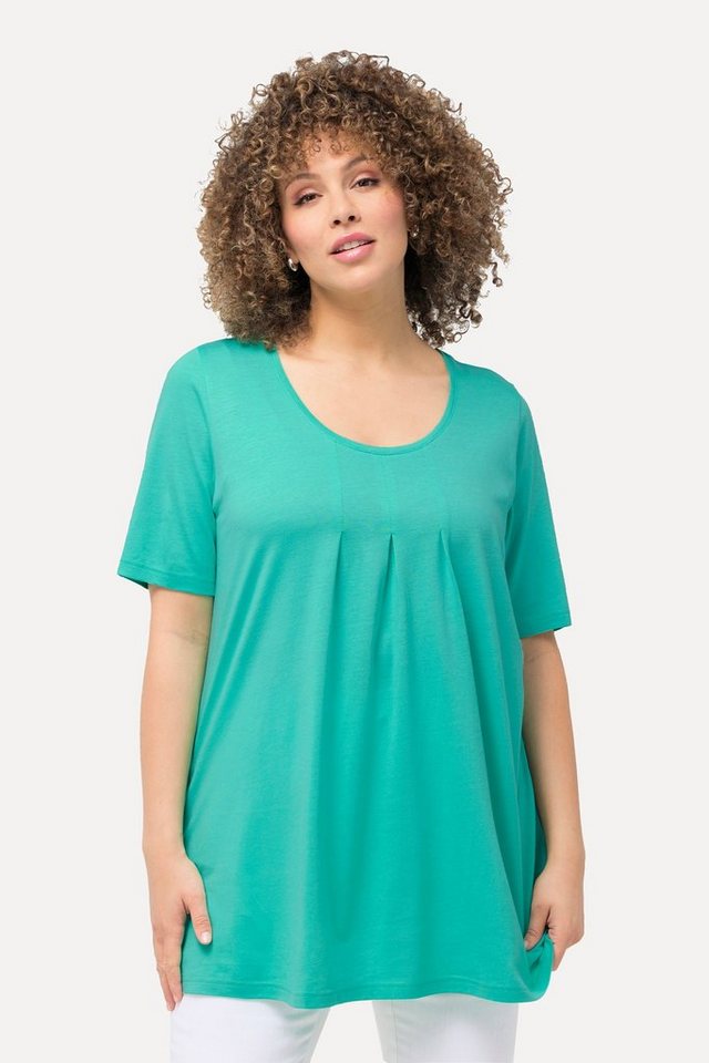 Ulla Popken T-Shirt T-Shirt Zierfalten A-Linie Rundhals Halbarm Modal von Ulla Popken