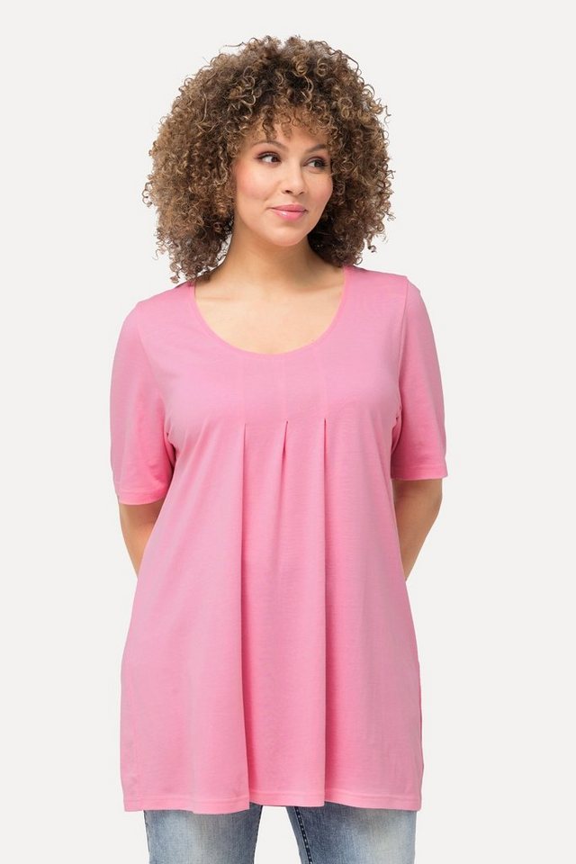 Ulla Popken T-Shirt T-Shirt Zierfalten A-Linie Rundhals Halbarm Modal von Ulla Popken