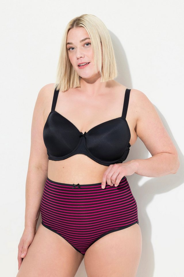 Ulla Popken Maxislip Maxislips 5er-Pack Ringel/einfarbig High Waist von Ulla Popken