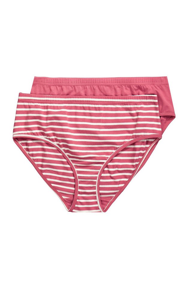 Ulla Popken Slip Slip 2er-Pack Ringel/uni Biobaumwolle von Ulla Popken