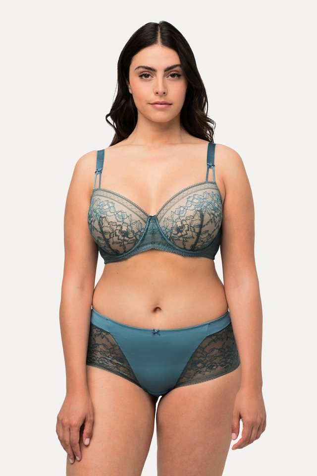 Ulla Popken Soft-BH Bügel-BH Spitze geteilte Träger Cup B - D von Ulla Popken