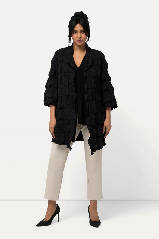 Ulla Popken Sommerjacke Jacke 3D-Struktur A-Linie V-Ausschnitt 3/4-Arm von Ulla Popken