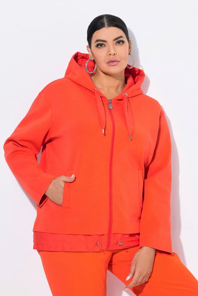 Ulla Popken Sommerjacke Kapuzenjacke Bindeband doppelter Saum Ulla Popken Sommerjacke Kapuzenjacke Bindeband doppelter Saum von Ulla Popken