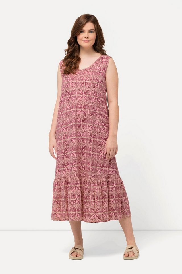 Ulla Popken Sommerkleid Jersey-Midikleid V-Ausschnitt ärmellos von Ulla Popken