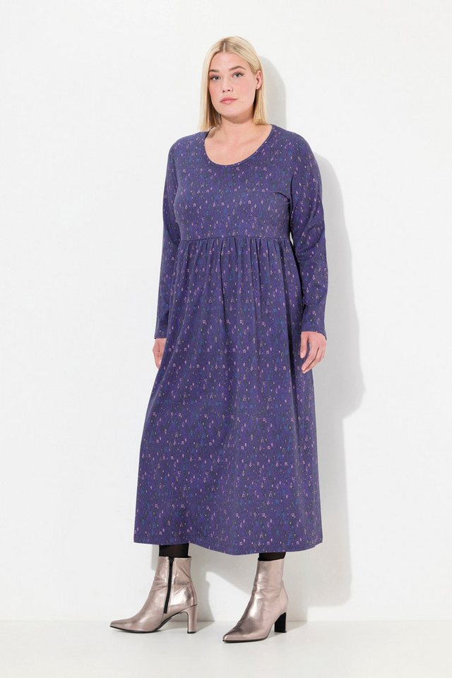 Ulla Popken Maxikleid Jerseykleid grafischer Druck A-Linie Rundhals von Ulla Popken