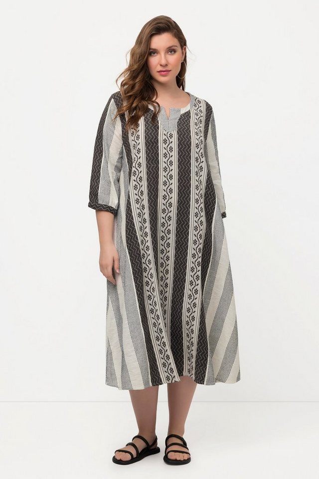 Ulla Popken Sommerkleid Kaftan Ethnomuster A-Linie Tunika-Ausschnitt von Ulla Popken