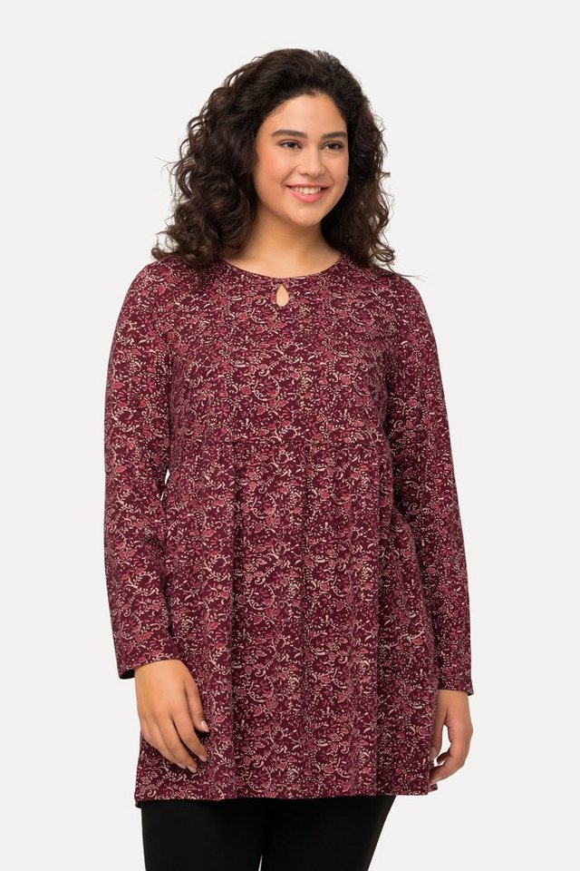 Ulla Popken Sommerkleid Kleid A-Linie Jersey mit Blüten Langarm von Ulla Popken