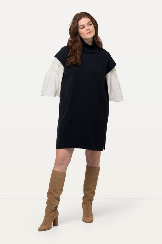 Ulla Popken Midikleid Strick-Minikleid Rollkragen ärmellos Biobaumwolle von Ulla Popken