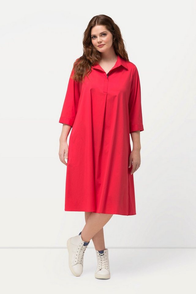 Ulla Popken Sommerkleid Tunikakleid A-Linie Hemdkragen 3/4-Arm von Ulla Popken