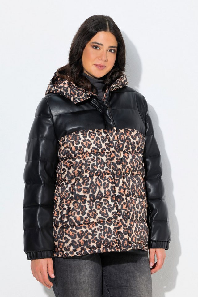 Ulla Popken Steppjacke HYPRAR Steppjacke Lederoptik/Leo recycelt von Ulla Popken