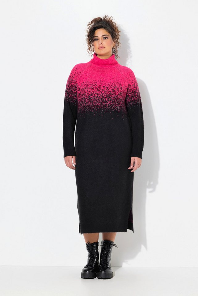 Ulla Popken Strickkleid Strick-Midikleid Farbverlauf Stehkragen Langarm von Ulla Popken