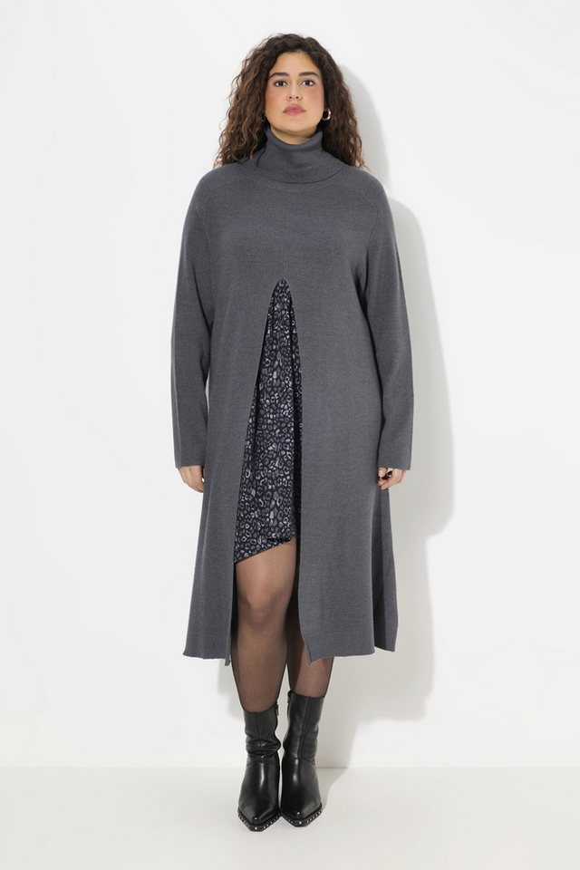 Ulla Popken Strickpullover Long-Pullover A-Linie Stehkragen Langarm von Ulla Popken