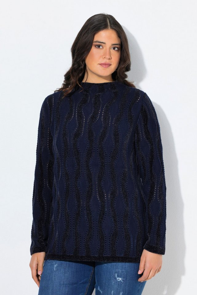 Ulla Popken Strickpullover Pullover Chenillemuster Stehkragen Langarm Ulla Popken Strickpullover Pullover Chenillemuster Stehkragen Langarm von Ulla Popken