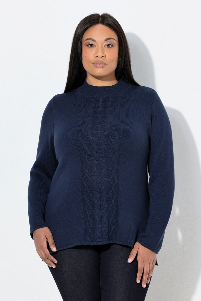 Ulla Popken Strickpullover Pullover Zopfmuster Stehkragen Langarm von Ulla Popken