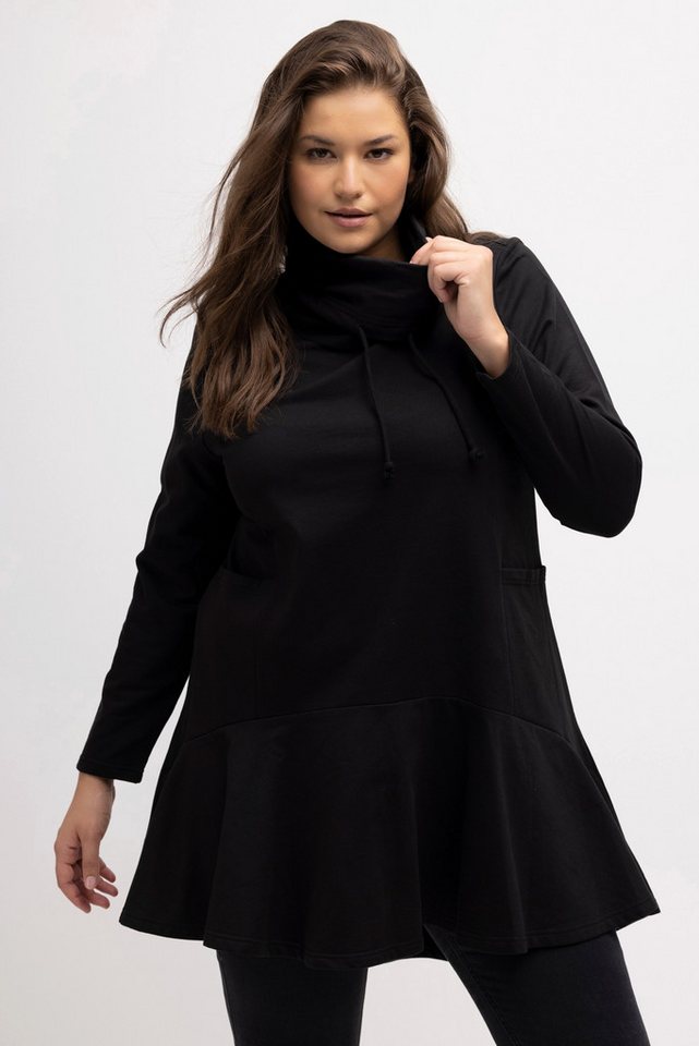 Ulla Popken Sweatshirt Longsweater hinten länger A-Linie Stehkragen von Ulla Popken