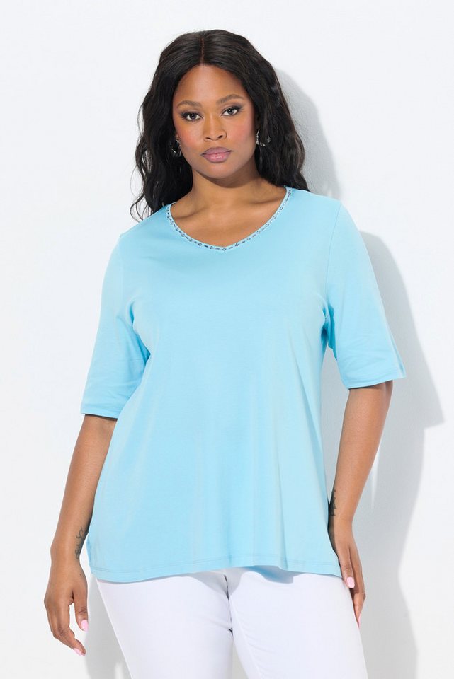 Ulla Popken T-Shirt T-Shirt A-Linie V-Ausschnitt Halbarm Ulla Popken T-Shirt T-Shirt A-Linie V-Ausschnitt Halbarm von Ulla Popken