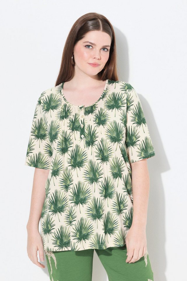 Ulla Popken T-Shirt T-Shirt Palmen A-Linie Rundhals Halbarm von Ulla Popken