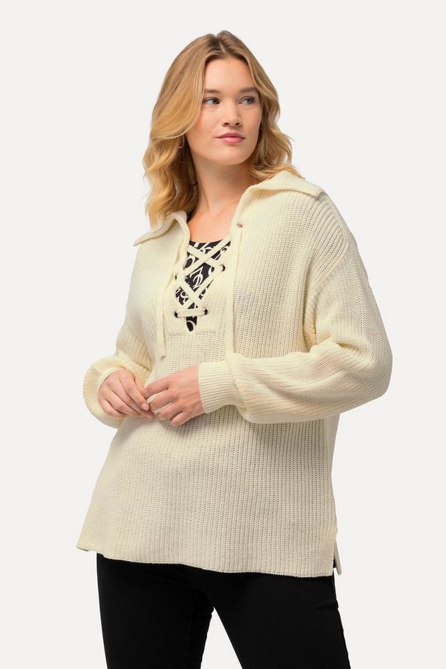 Ulla Popken Troyer Pullover Strukturstrick Matrosenkragen Langarm von Ulla Popken