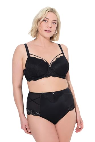 Ulla Popken TruYou Damen große Größen Übergrößen Plus Size Bügel-BH, Zierbänder abnehmbar, Softcups, Cup B - F schwarz 105F 837936100-105F von Ulla Popken