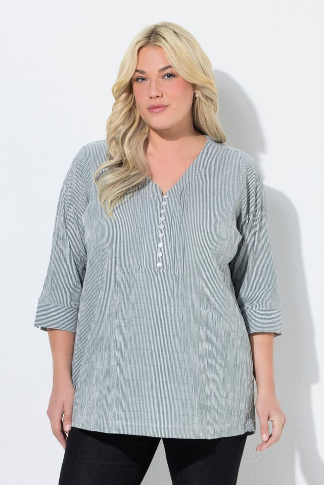 Ulla Popken Tunika Bubble-Tunika Herzausschnitt Biesen 3/4-Arm von Ulla Popken