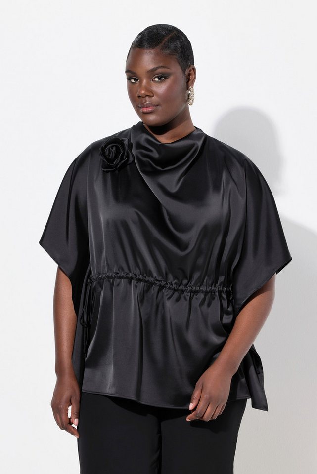 Ulla Popken Tunika Shirtbluse oversized Wasserfall-Ausschnitt Halbarm von Ulla Popken