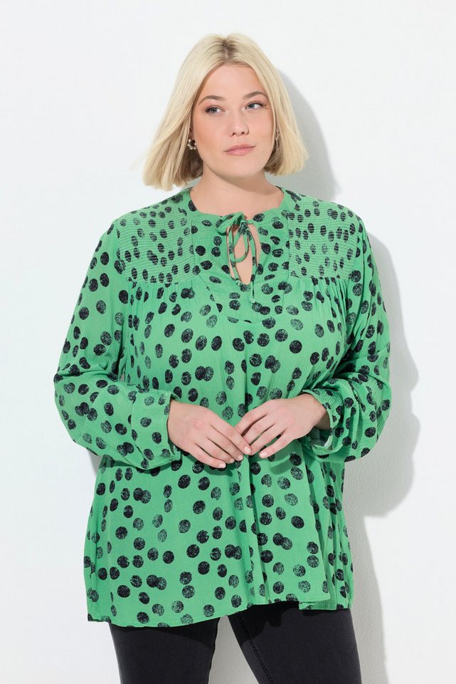 Ulla Popken Tunika Smokbluse Punkte A-Linie Tunika-Ausschnitt Langarm von Ulla Popken