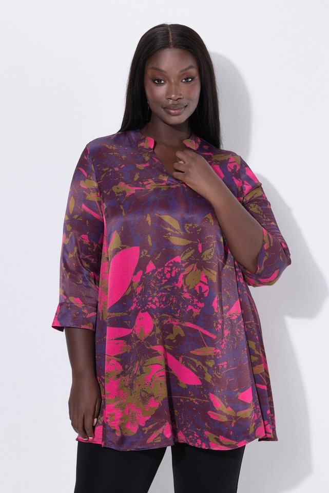 Ulla Popken Tunika Tunika A-Linie Kelchkragen V-Ausschnitt 3/4-Arm von Ulla Popken