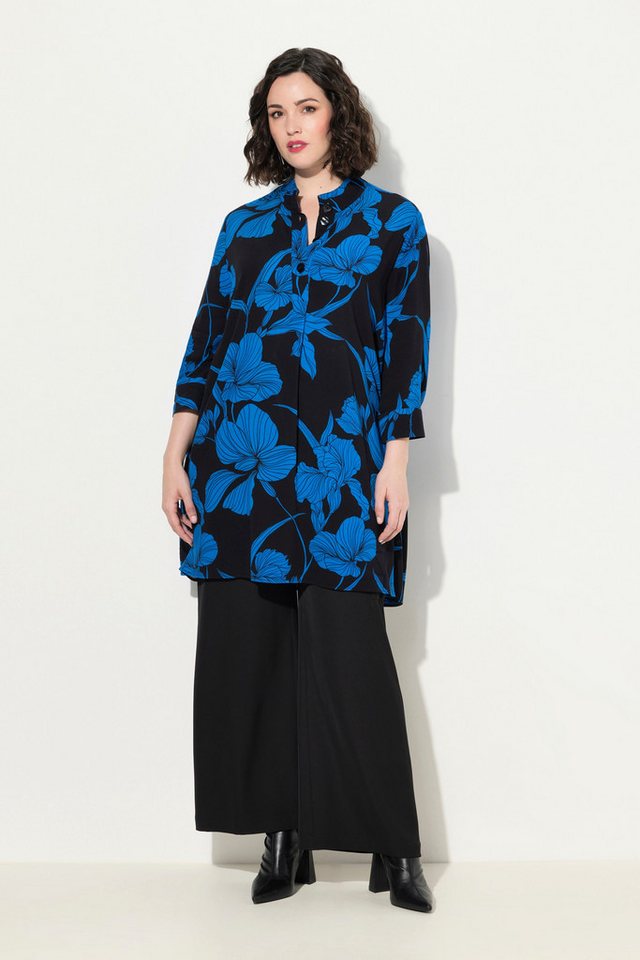 Ulla Popken Tunika Tunika Blüten A-Linie Stehkragen 3/4-Arm von Ulla Popken
