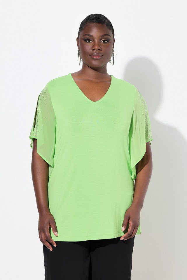 Ulla Popken Tunika Tunika Glitzersteinchen A-Linie V-Ausschnitt von Ulla Popken