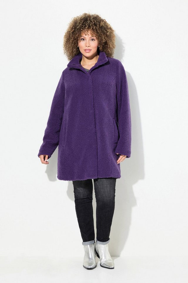 Ulla Popken Wintermantel Teddy-Mantel A-Linie Stehkragen Druckknöpfe von Ulla Popken