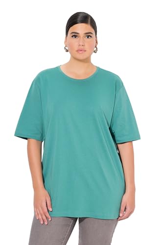 Ulla Popken Damen T-Shirt, Rundhalsausschnitt, Relaxed, Halbarm, Grün, 42-44 EU von Ulla Popken