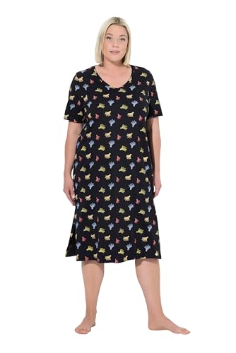 Ulla Popken Women's, Tassels, Long Nightgown, schwarz, 46 von Ulla Popken