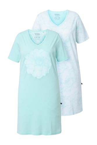 Ulla Popken Women's 2pcs Bigshirts, Morning Rise Nachthemden, Helles Mintgrün, 54/56 (2er Pack) von Ulla Popken