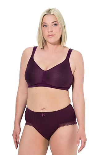 Ulla Popken Women's BH, Spacer-Cups, ohne Bügel, Mikrofaser, Cup C-E Bra, traubenrot, 90D von Ulla Popken