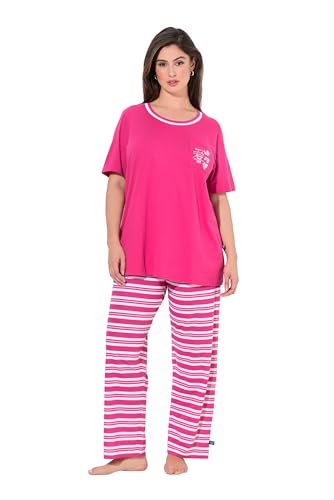 Ulla Popken Women's Pyjama, Stripe Fusion Pyjamas, Pink, 50/52 von Ulla Popken
