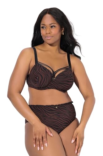 Ulla Popken Women's TruYou Bügel-BH, Softschalen, Animal, Cup B-F Bra, Chocolat, 105C von Ulla Popken