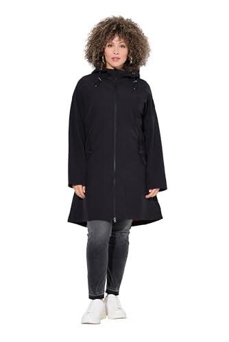 Ulla Popken Damen Hyprar Softshelljacke, Wasserabweisend, 2-wege-zipper Jacken, Schwarz, 62-64 EU von Ulla Popken