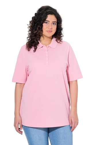 gs1 data protected company 4069787000005 Women's Poloshirt, Piqué, Polokragen, Samt-Knopfleiste, Halbarm Shirt, rosa, 46-48 von Ulla Popken