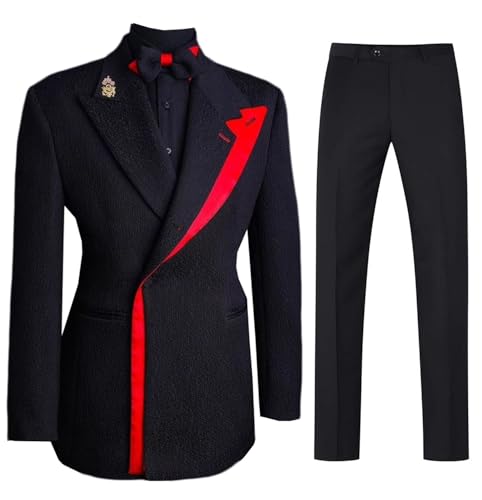 Ulnomio Herren Casual Suit 2-Piece Formal Business Office Tuxedos Small Fragrant Wind Jacket with Trousers Ulnomio Herren Casual Suit 2-Piece Formal Business Office Tuxedos Small Fragrant Wind Jacket with Trousers von Ulnomio