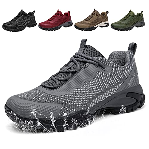 Ulogu Wanderschuhe Herren Damen Wasserdicht Atmungsaktiv Trekkingschuhe Leicht Outdoorschuhe Wanderhalbschuhe rutschfeste Bergschuhe Kletterschuhe, Grau, Gr.40 von Ulogu