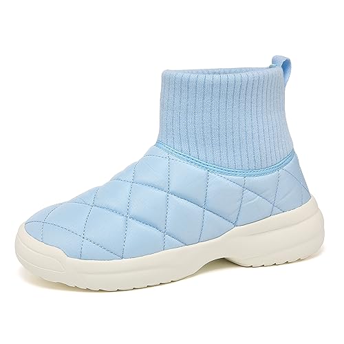 Ulogu Winterschuhe Damen Gefüttert Stiefel Warm Winterstiefel Wasserdicht Winter Stiefel, Blau, Size 36 von Ulogu