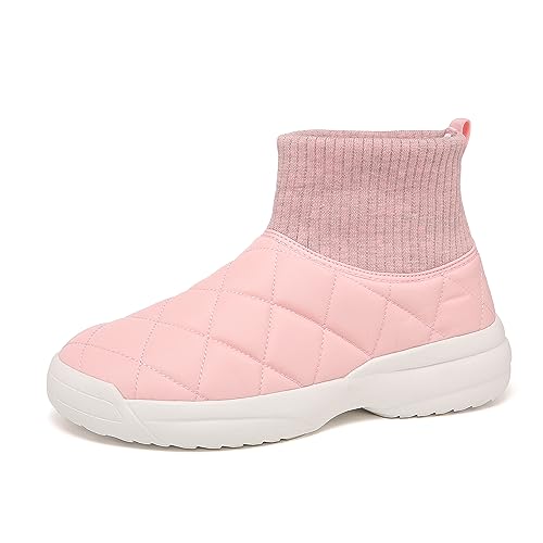 Ulogu Winterschuhe Damen Gefüttert Stiefel Warm Winterstiefel Wasserdicht Winter Stiefel, Rosa, Size 36 von Ulogu