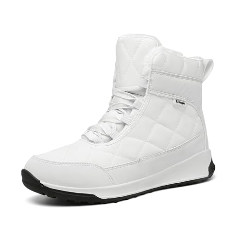 Ulogu Winterschuhe Damen Gefüttert Boots Warm Winterstiefel Outdoor Winter Stiefel, Farbe: Weiß, Size 41 von Ulogu