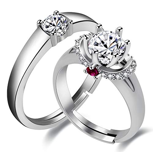Uloveido 2 stücke Freie Größe Passende Paare Ringe Set Simuliert Diamant Solitaire Ring Mode Hochzeit Verlobungsring Ring Versprechen für Ihn und Ihr Junge Mädchen LB024 Uloveido 2 stücke Freie Größe Passende Paare Ringe Set Simuliert Diamant Solitaire Ring Mode Hochzeit Verlobungsring Ring Versprechen für Ihn und Ihr Junge Mädchen LB024 von Uloveido