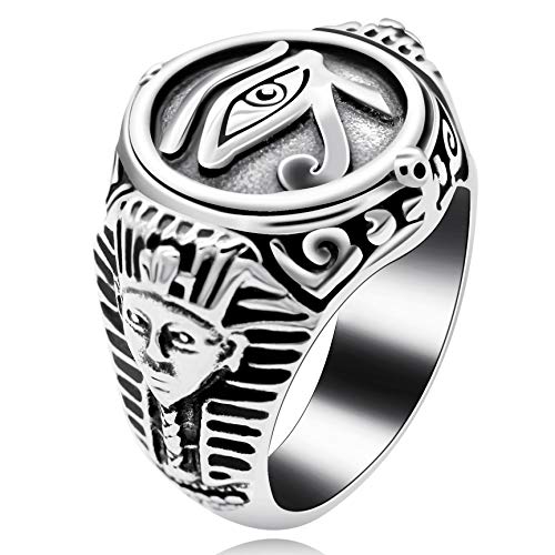 Uloveido 802/5000 herren schwarz edelstahl alles sehende auge gottes ring, alten schweren bösen blick ringe halloween geschenke für freund y520 (größe 59 (18.8)) von Uloveido