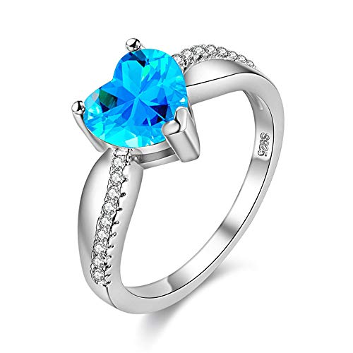 Uloveido Blue Crystal Crwn Hallow Ring für Frauen Hochzeit in Weißgold RingY3051 von Uloveido